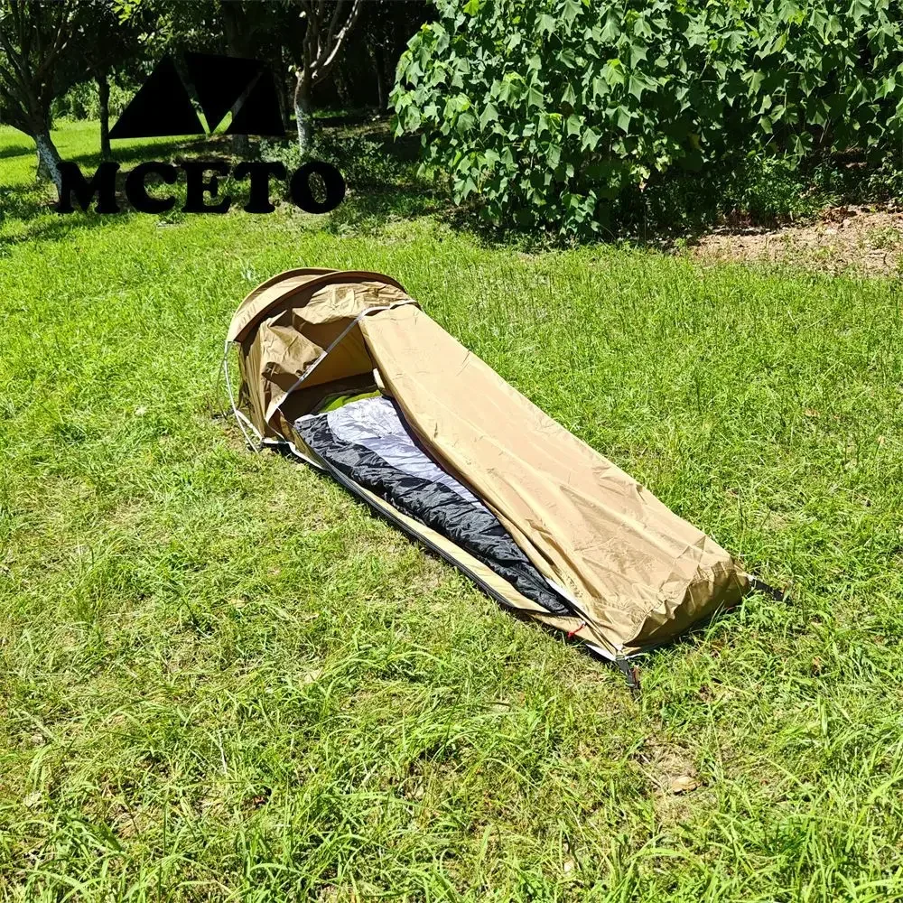 一人超軽量キャンプテント屋外寝袋テントポータブルハイキングト - Ultralight Sleeping Bag のレビューと価格