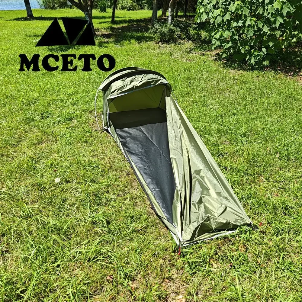 一人超軽量キャンプテント屋外寝袋テントポータブルハイキングト - Ultralight Sleeping Bag のレビューと価格