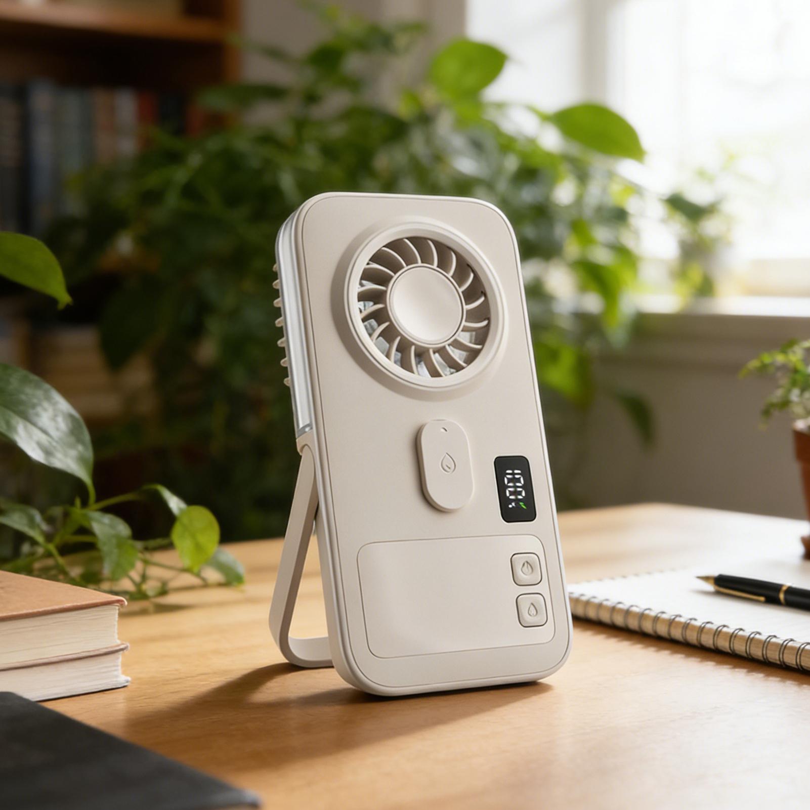 ミスト付きファン デジタルディスプレイ バッテリー駆動 ミニ - Outdoor Camping Misting Fan のレビューと価格