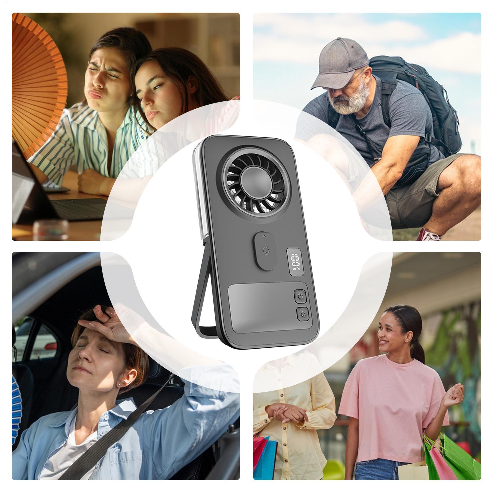 ミスト付きファン デジタルディスプレイ バッテリー駆動 ミニ - Outdoor Camping Misting Fan のレビューと価格
