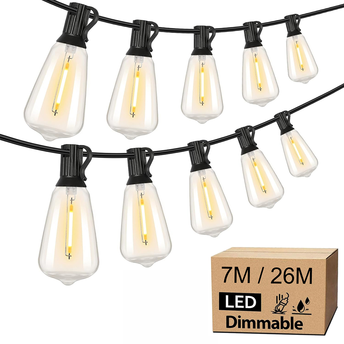 屋外装飾用LEDストリングライト,パティオ,庭,テラス,結婚 - Outdoor Camping Lights String のレビューと価格