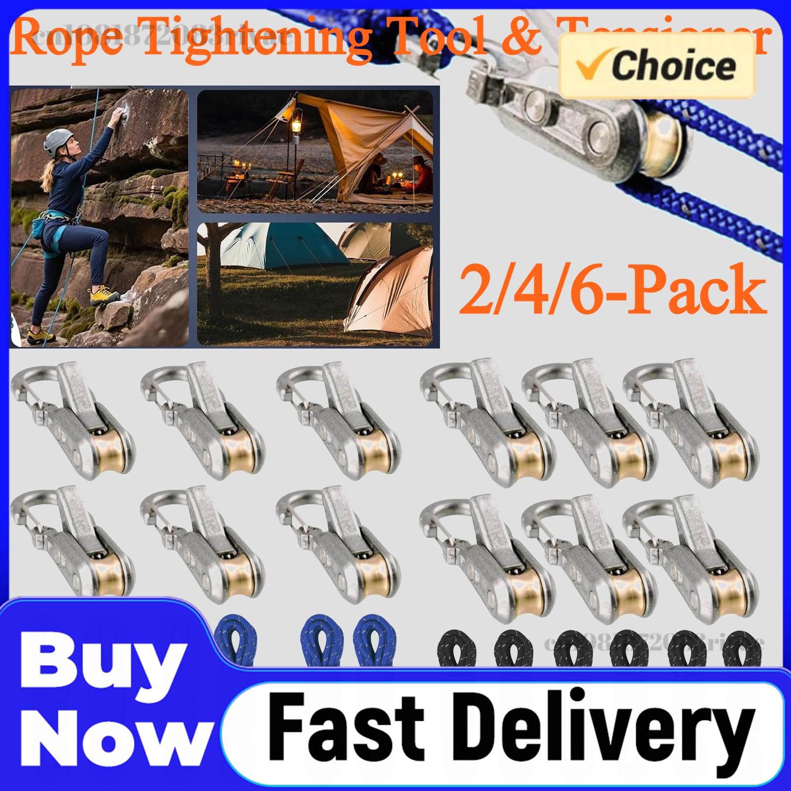 2/4/6パック ロープ締め付けツール＆テンショナー ヘビー - Outdoor Camping Guy のレビューと価格