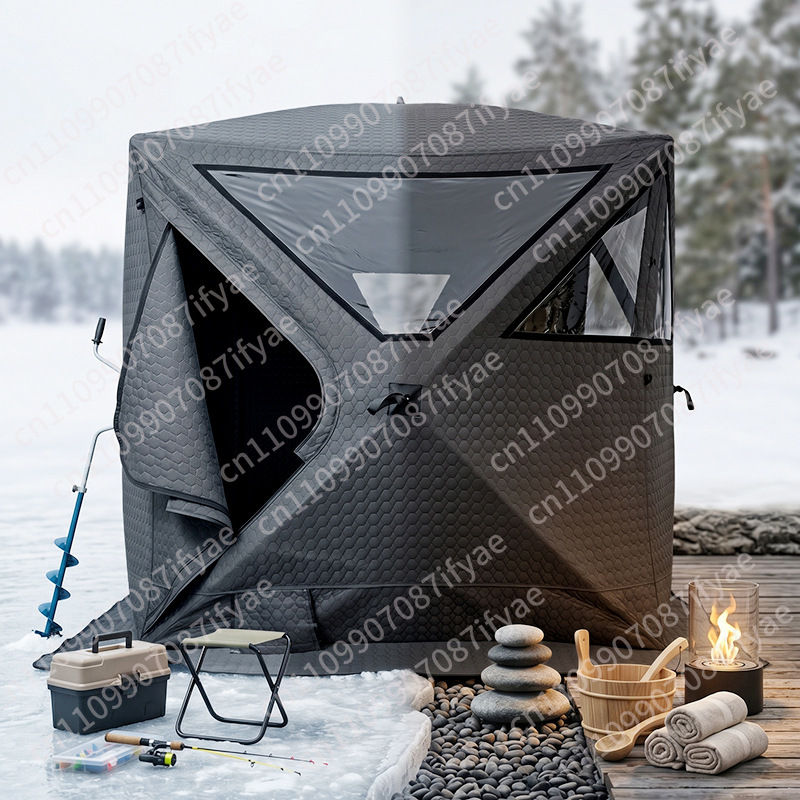 屋外サウナアイスフィッシングテント、ポータブルスチームスチー - Outdoor Camping In Winter のレビューと価格