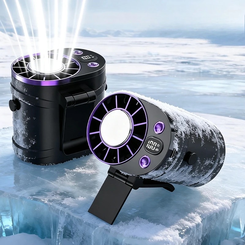 充電式ポータブルウエストファン、アイス冷却機能付き、3段階風 - Outdoor Camping Misting Fan のレビューと価格