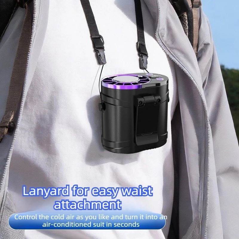 充電式ポータブルウエストファン、アイス冷却機能付き、3段階風 - Outdoor Camping Misting Fan のレビューと価格