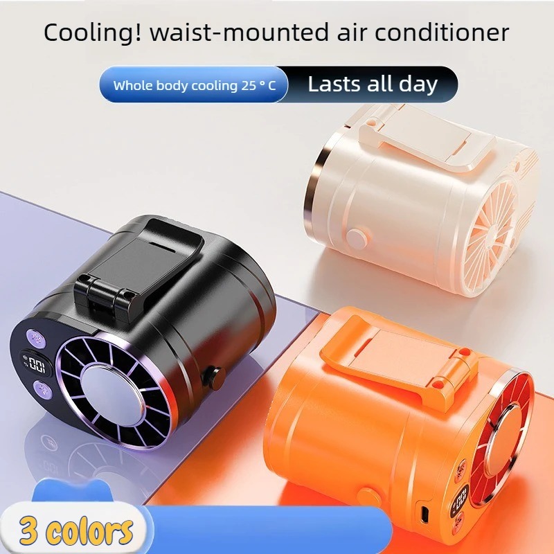 充電式ポータブルウエストファン、アイス冷却機能付き、3段階風 - Outdoor Camping Misting Fan のレビューと価格