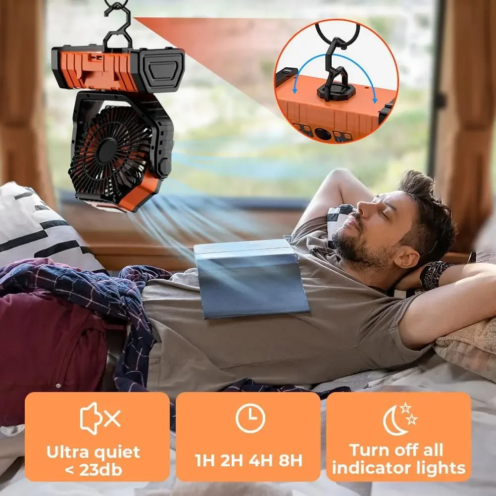20000mAh充電式キャンプファン、ポータブルバッテリー駆 - Outdoor Camping Misting Fan のレビューと価格