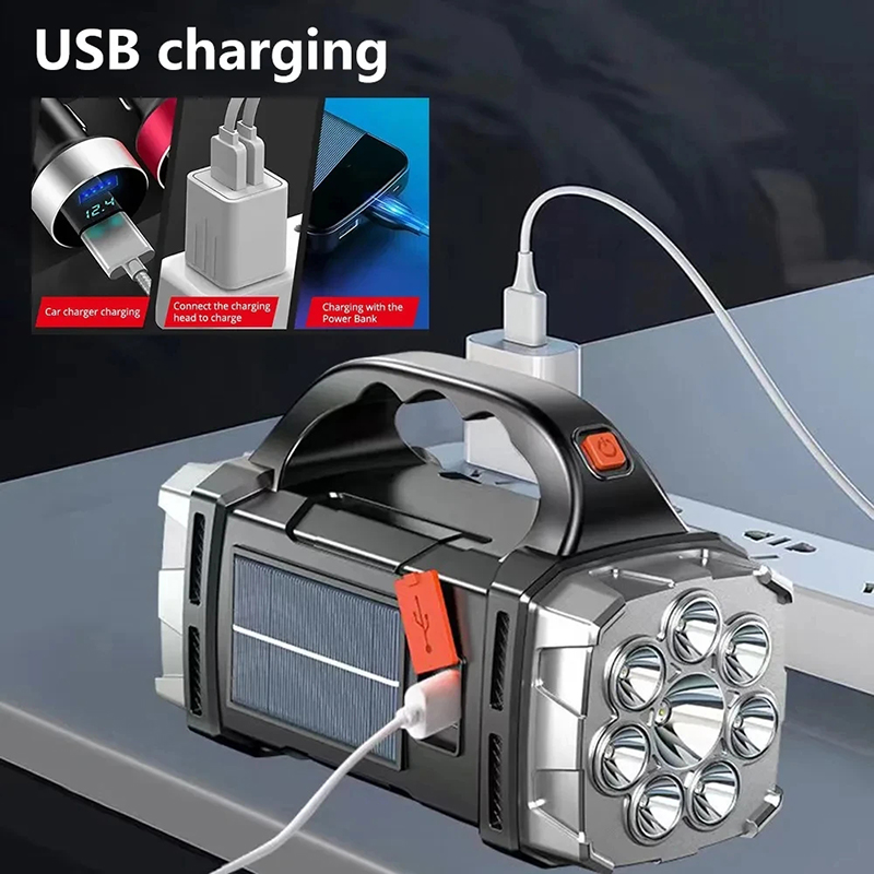ポータブル強力な USB 充電式懐中電灯ソーラー LED ラ - Outdoor Camping Glamping のレビューと価格