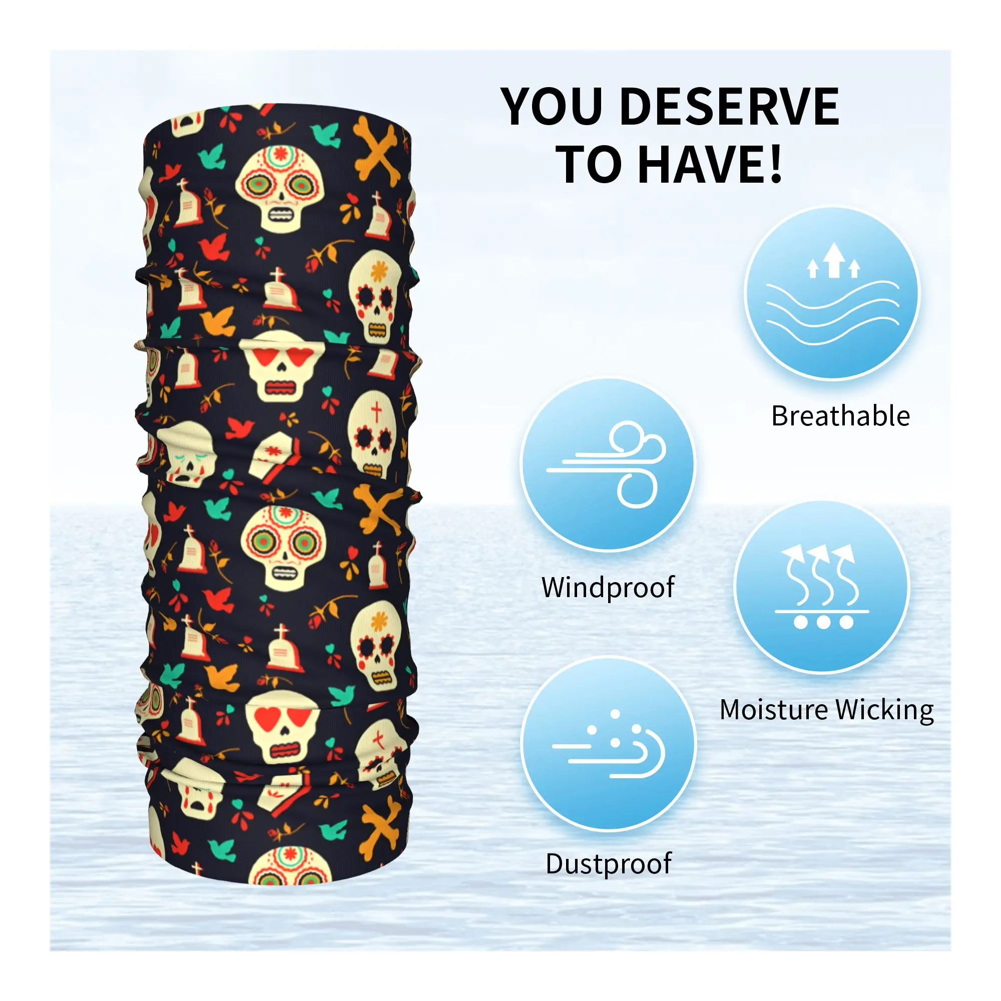 ニューメキシコ風フラワーシュガースカルウィンターヘッドバンド - Outdoor Camping In Winter のレビューと価格