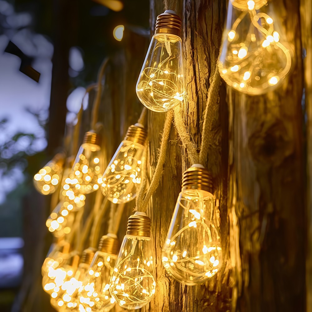 10/20LED屋外ソーラーライトストリング、防水電球吊り下 - Outdoor Camping Lights String のレビューと価格
