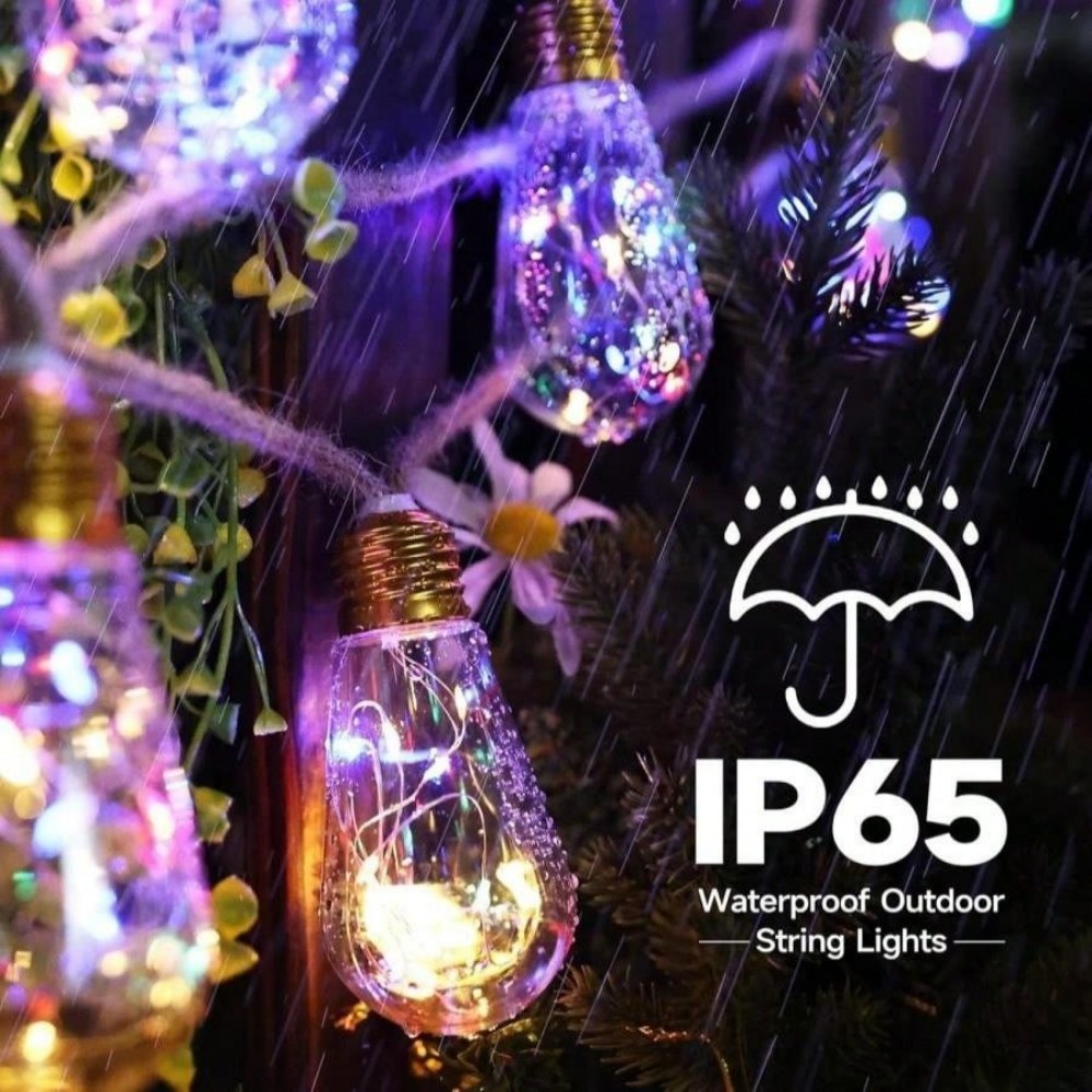 10/20LED屋外ソーラーライトストリング、防水電球吊り下 - Outdoor Camping Lights String のレビューと価格