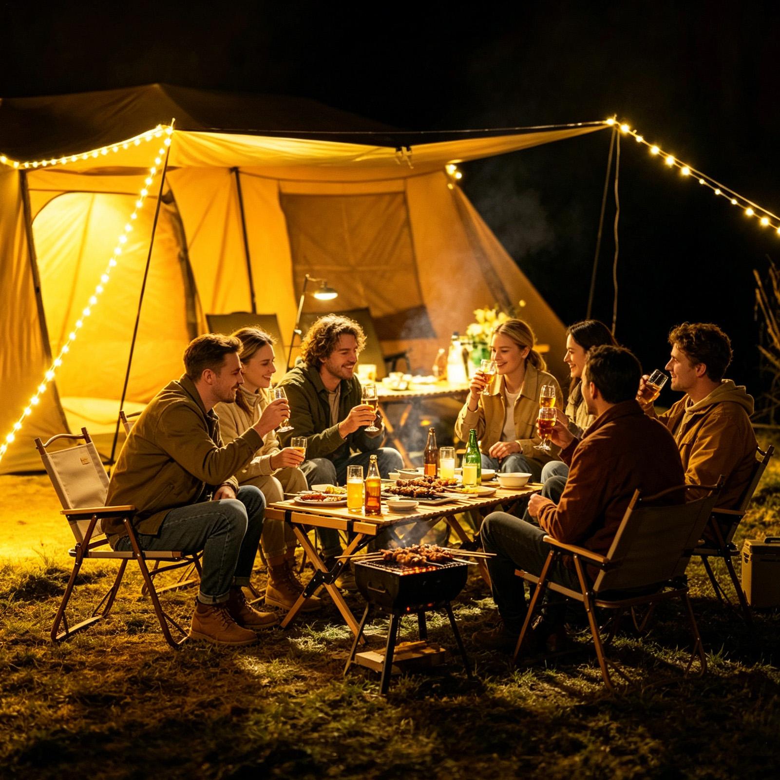 格納式キャンプ用ストリングライト 20m Type-C充電式 - Outdoor Camping Lights String のレビューと価格