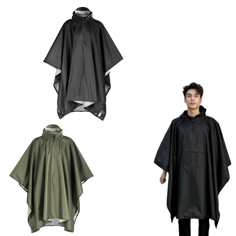 レインコート旅行用レインコート防水レインポンチョフード付き日 - Camping Rain Poncho のレビューと価格