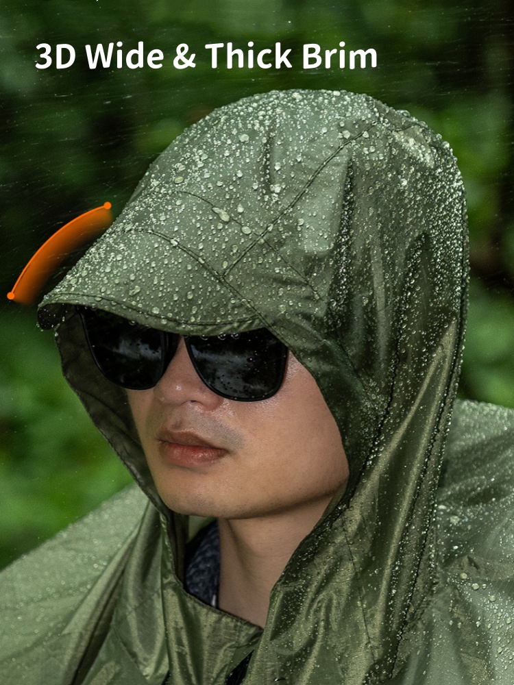 アウトドアハイキングキャンプ用レインコート耐摩耗性ジッパー防 - Camping Rain Poncho のレビューと価格