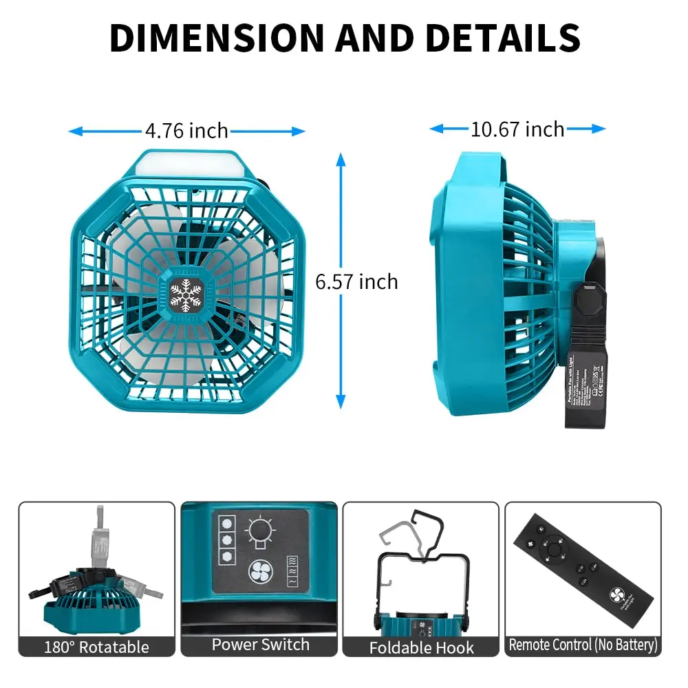 Bosch 18V リチウム電池用ポータブル屋外ファン、3  - Outdoor Camping Misting Fan のレビューと価格