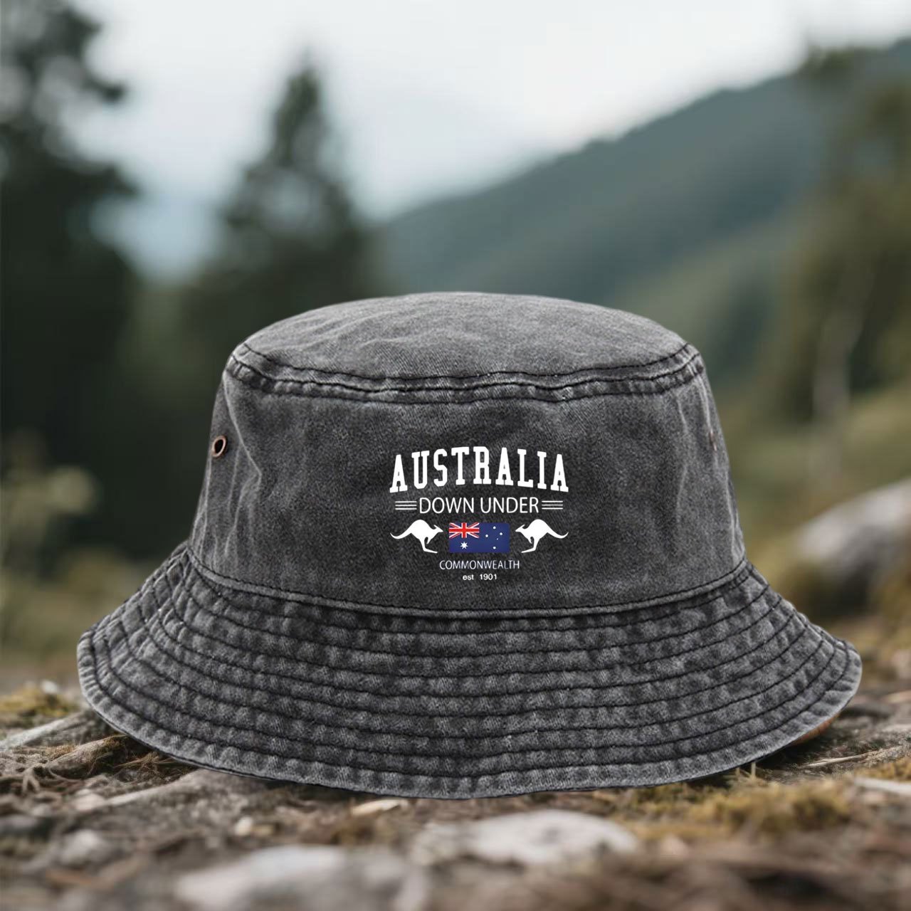 「オーストラリア」プリント入りユニセックスバケットハット - - Outdoor Camping Australia のレビューと価格