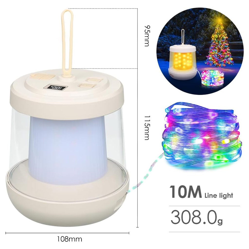 2-in-1 キャンプランタン＆ストリングライト 10M L - Outdoor Camping Lights String のレビューと価格