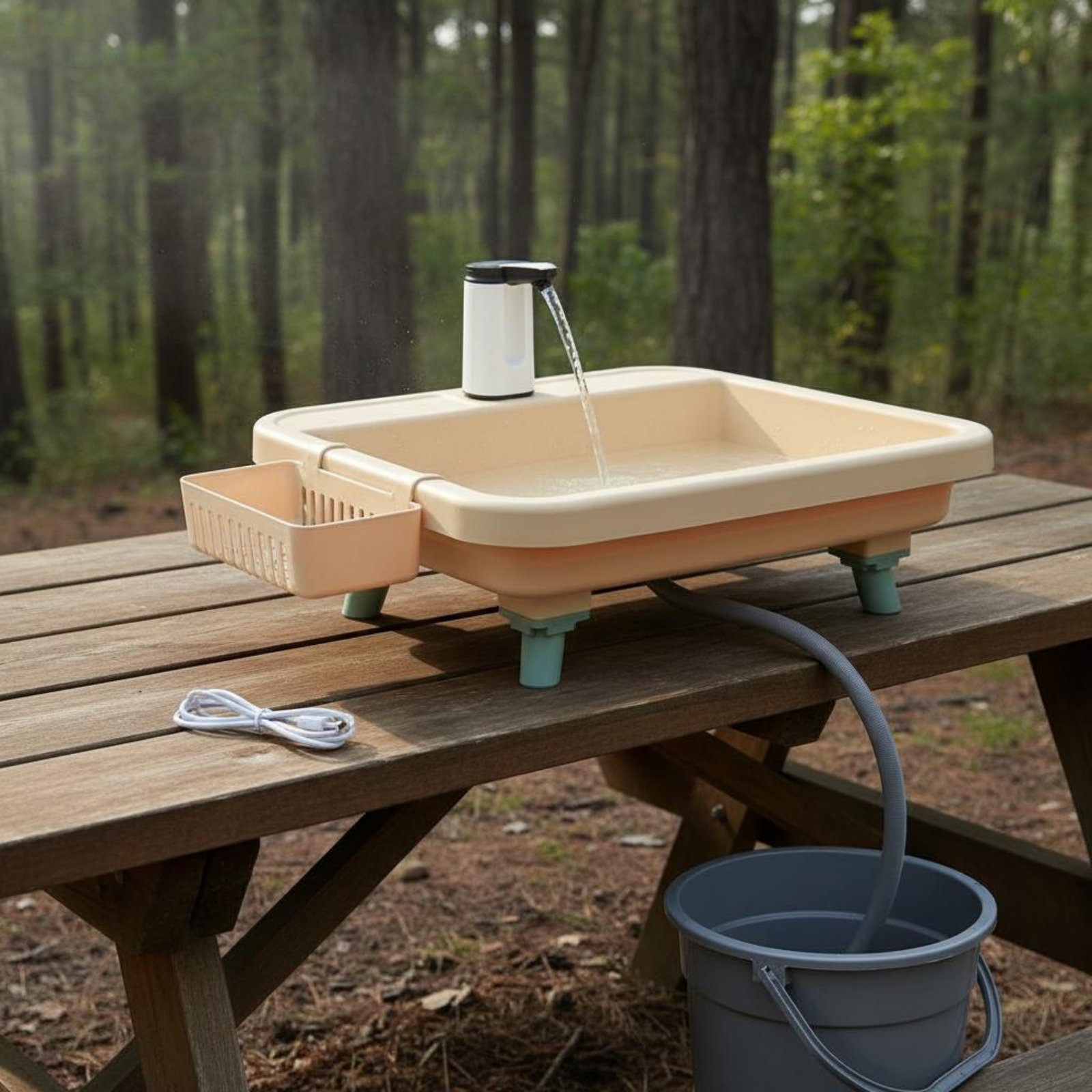 ポータブル手洗いステーション シングルボタン機能付き キャン - Outdoor In Camping のレビューと価格