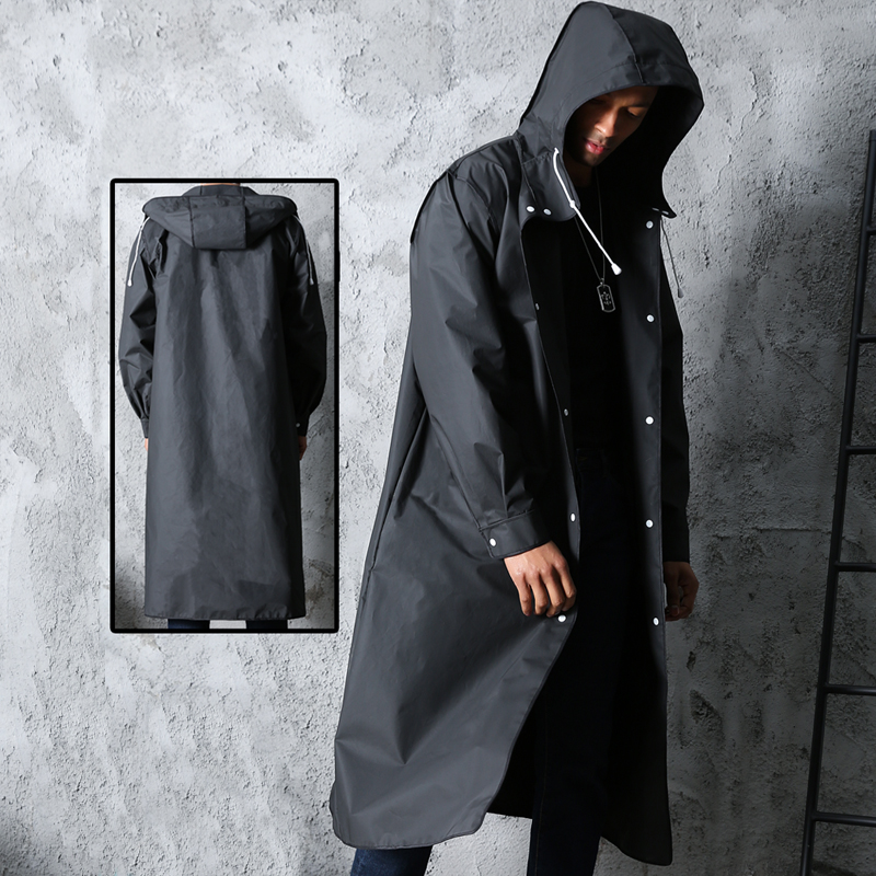 黒のファッション大人の防水ロングレインコート女性男性レインコ - Camping Rain Poncho のレビューと価格