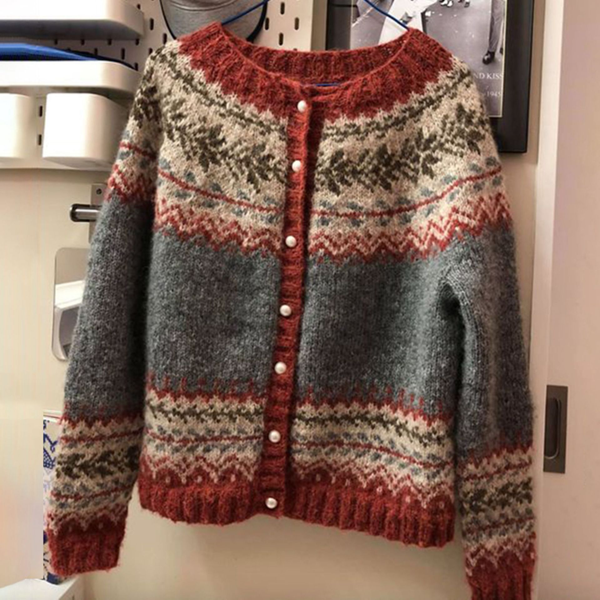 女性用冬服 多用途ボタンカーディガン 長袖ニットセーター レ - Outdoor Camping In Winter のレビューと価格