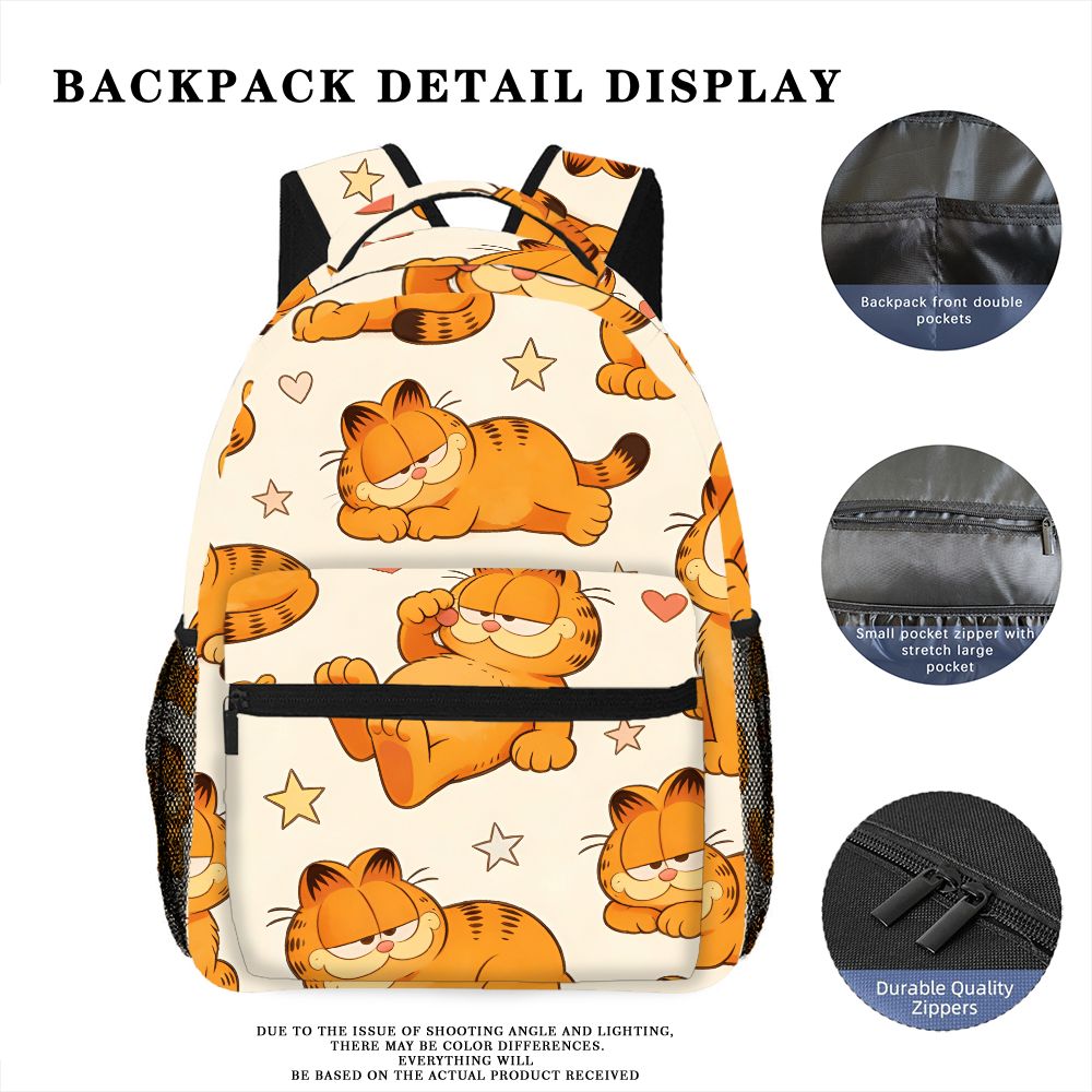 面白い怠惰なガーフィールドバックパックスターハートプリントか - Outdoor Camping Backpack のレビューと価格