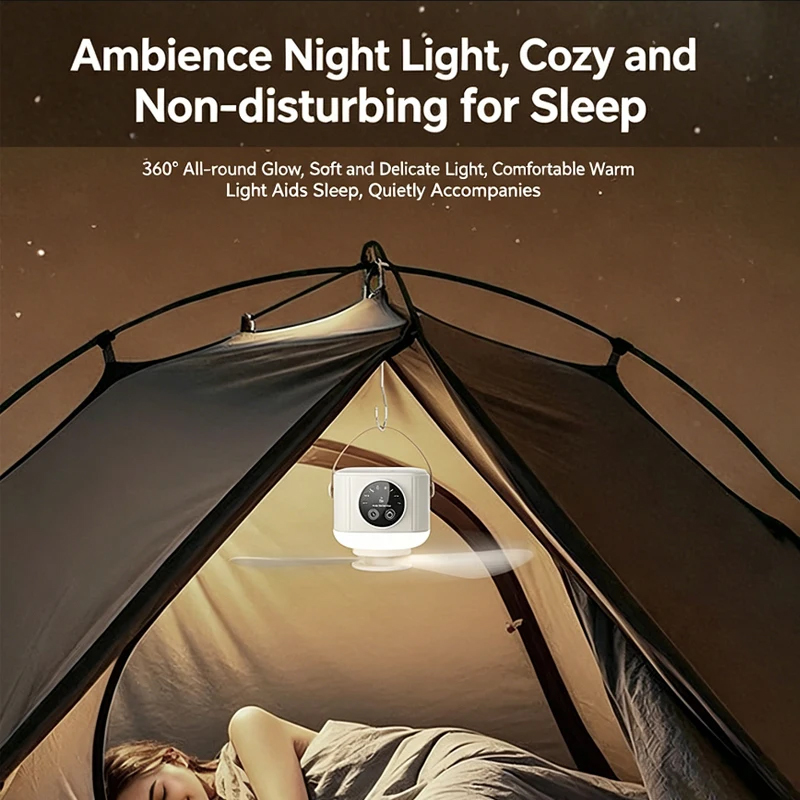 7200mAh ポータブル充電式天井ファンワイヤレス USB - Outdoor Camping Misting Fan のレビューと価格