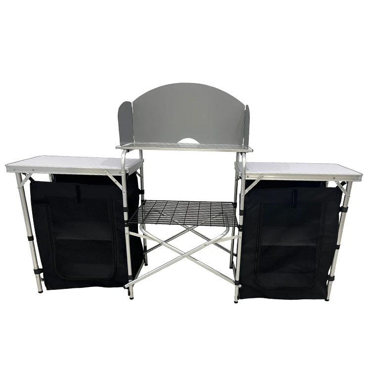 屋外キャンプ用アルミ製ポータブルキッチン折りたたみ式調理台 - Outdoor Camping Cooking Table のレビューと価格