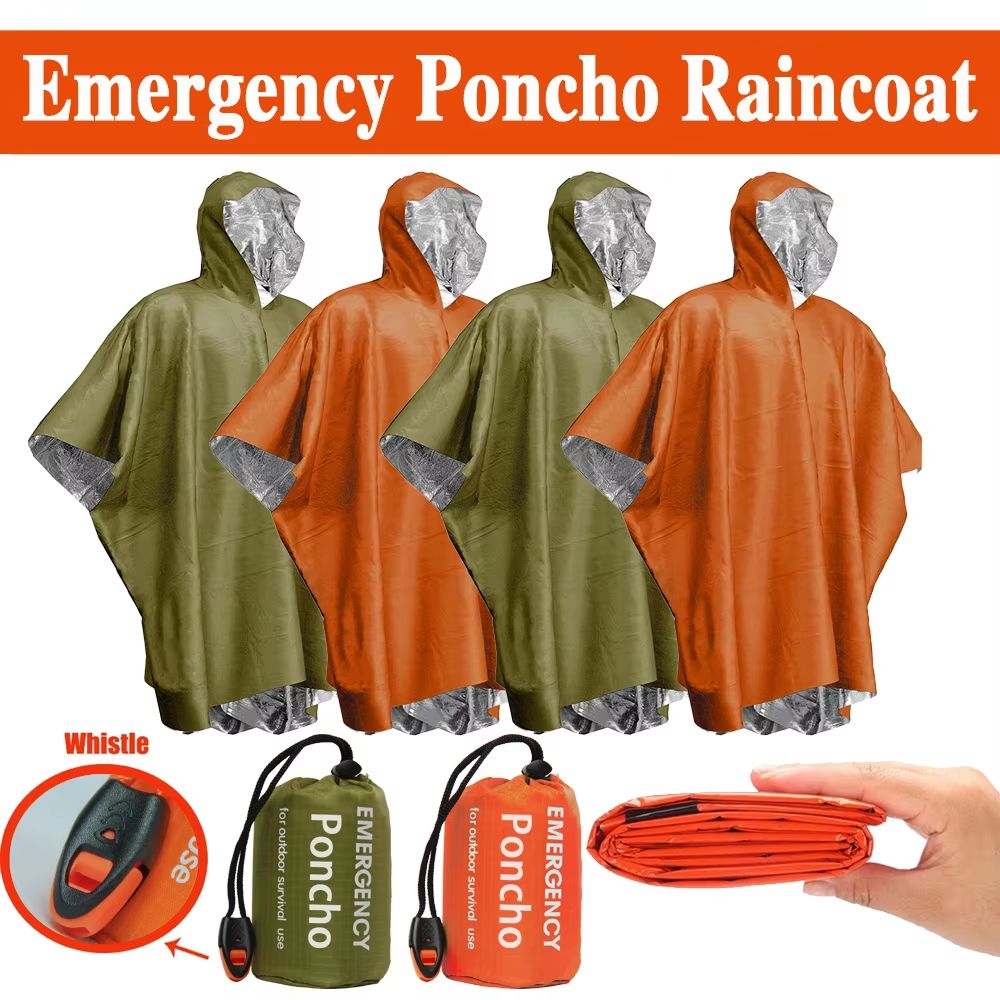 緊急用レインポンチョ 保温ブランケット ポンチョ 防水 アウ - Camping Rain Poncho のレビューと価格