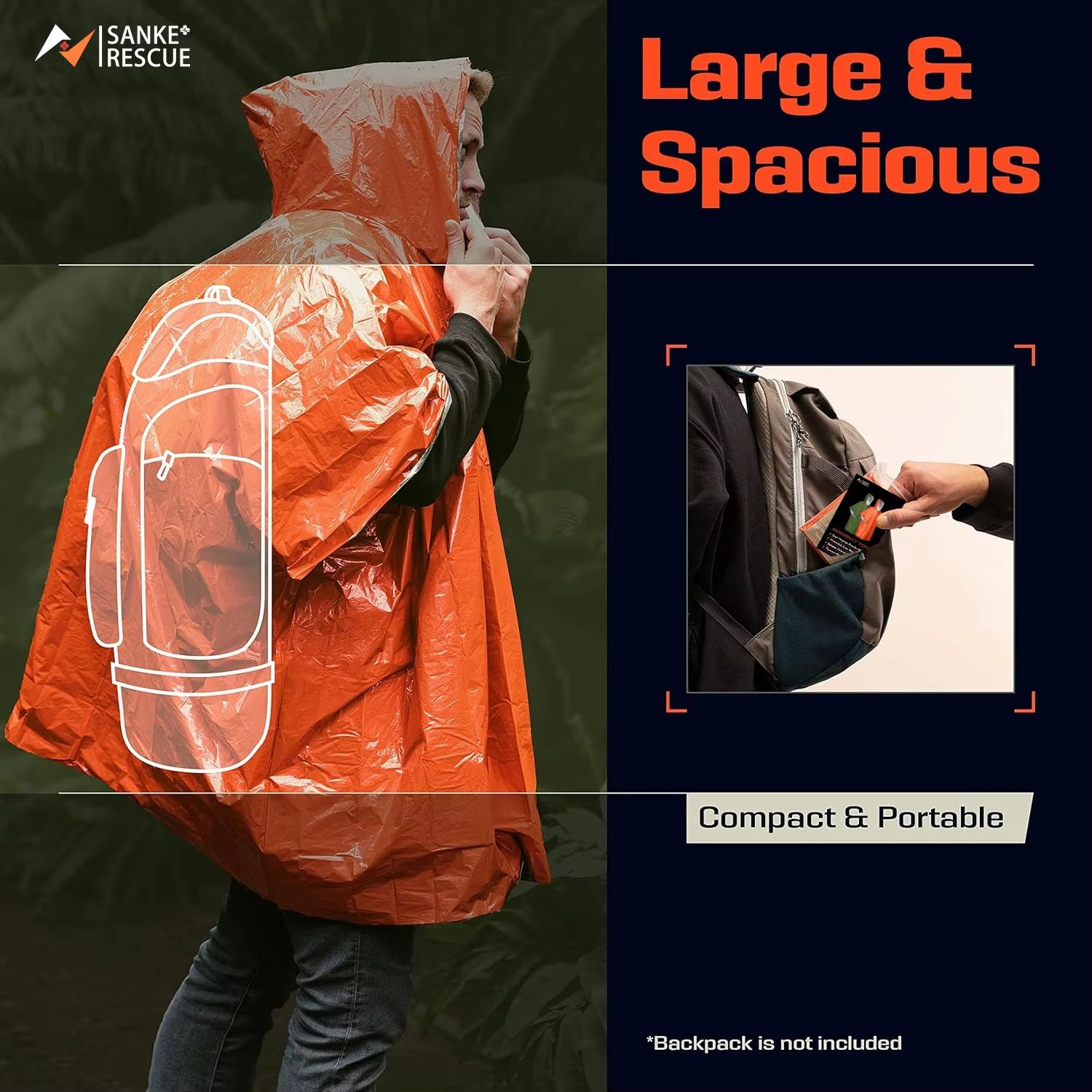 緊急用レインポンチョ 保温ブランケット ポンチョ 防水 アウ - Camping Rain Poncho のレビューと価格
