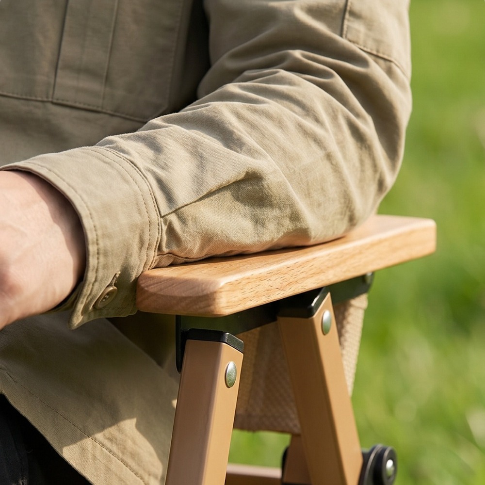 屋外ポータブル折りたたみキャンプチェア超軽量アルミ合金木製ア - Outdoor Camping Table And Chairs のレビューと価格