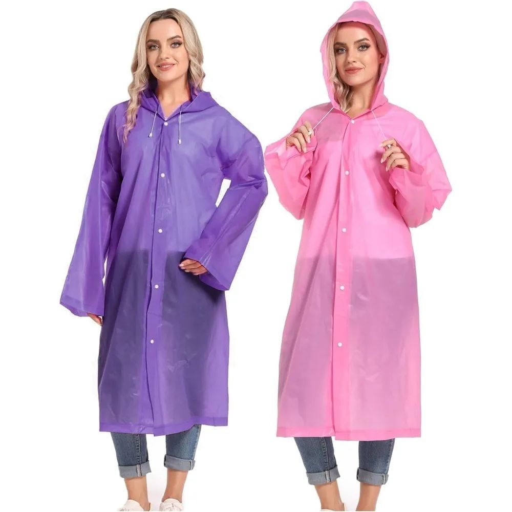  1/2 個コンパクト再利用可能なレインポンチョ軽量緊急レ - Camping Rain Poncho のレビューと価格